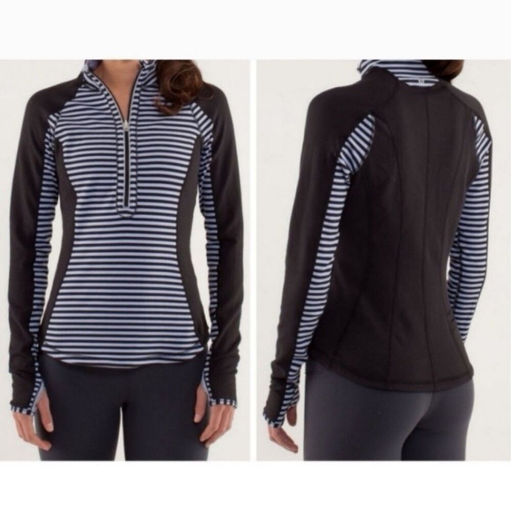 Lululemon Run U Turn Reversible Half Zip Pullover Jacket Purple Black Size 4